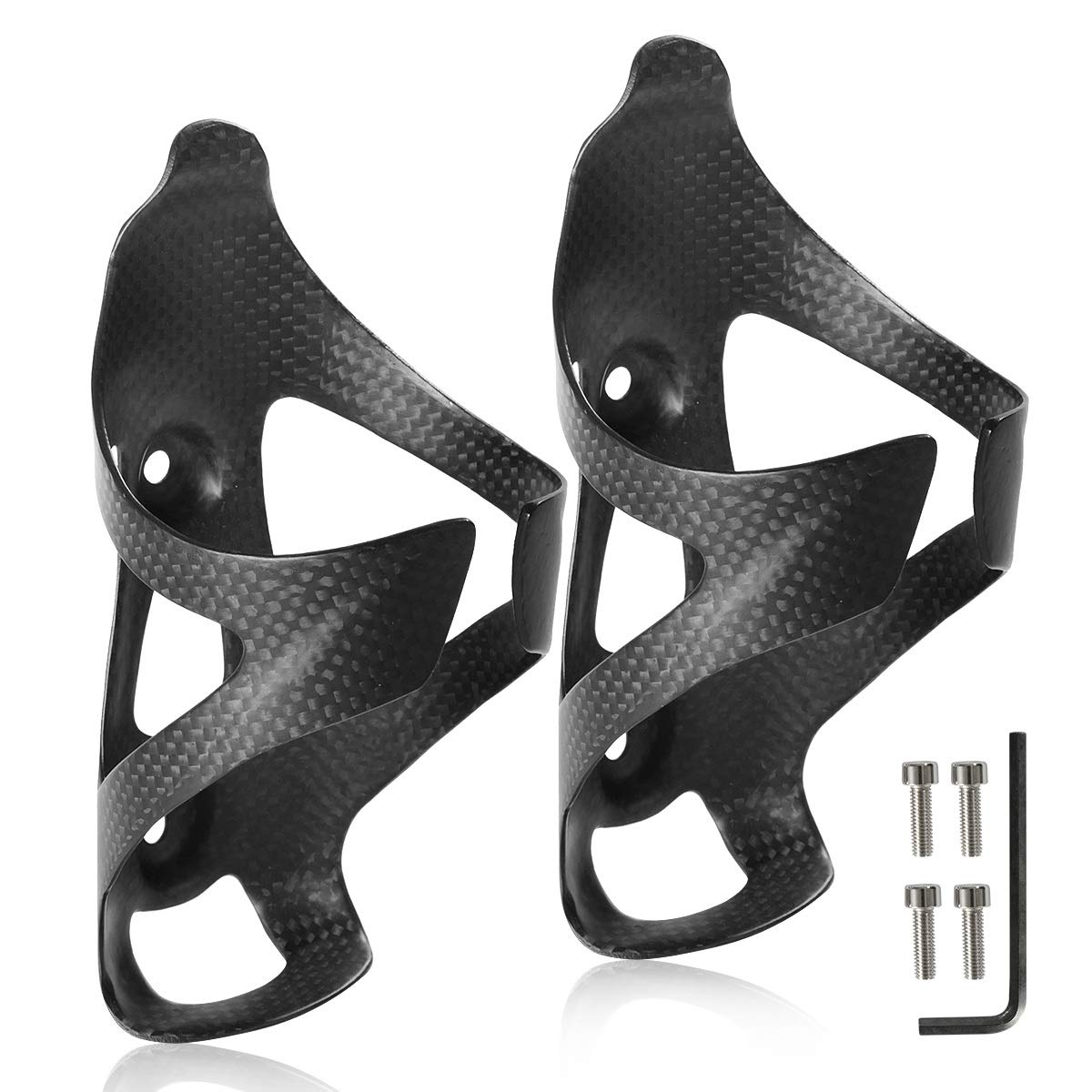Gazeer 2 Pack Ultra-Light Full Carbon Fiber Water Bottle Cage Bike Water Bottle Holder Brackets for Road & Mountain Bike