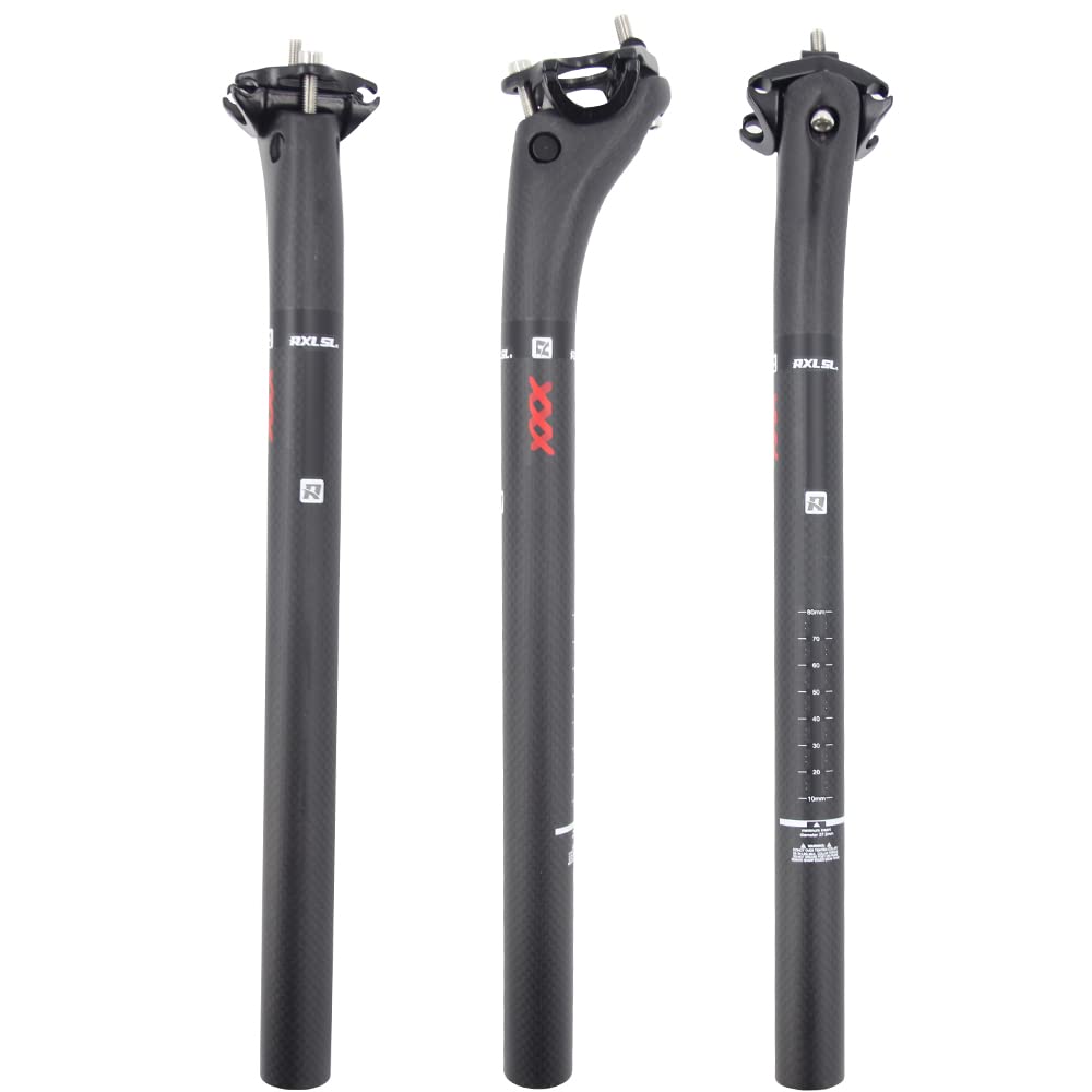 RXL SL MTB Carbon seat Post Setback seatpost Carbon Fiber Bicycle seatpost Adjustable Bicycle seat Tube for Gravel Bike Ultralight Carbon Bike seatpost 3K Matte 31.6*400mm