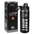 20oz US Army Water Bottle - Marine Corps Double Wall Vacuum Insulated Stainless Steel Great for PT and Outdoor Sports Like Hiking and Cycling-Army 20oz Water Bottle