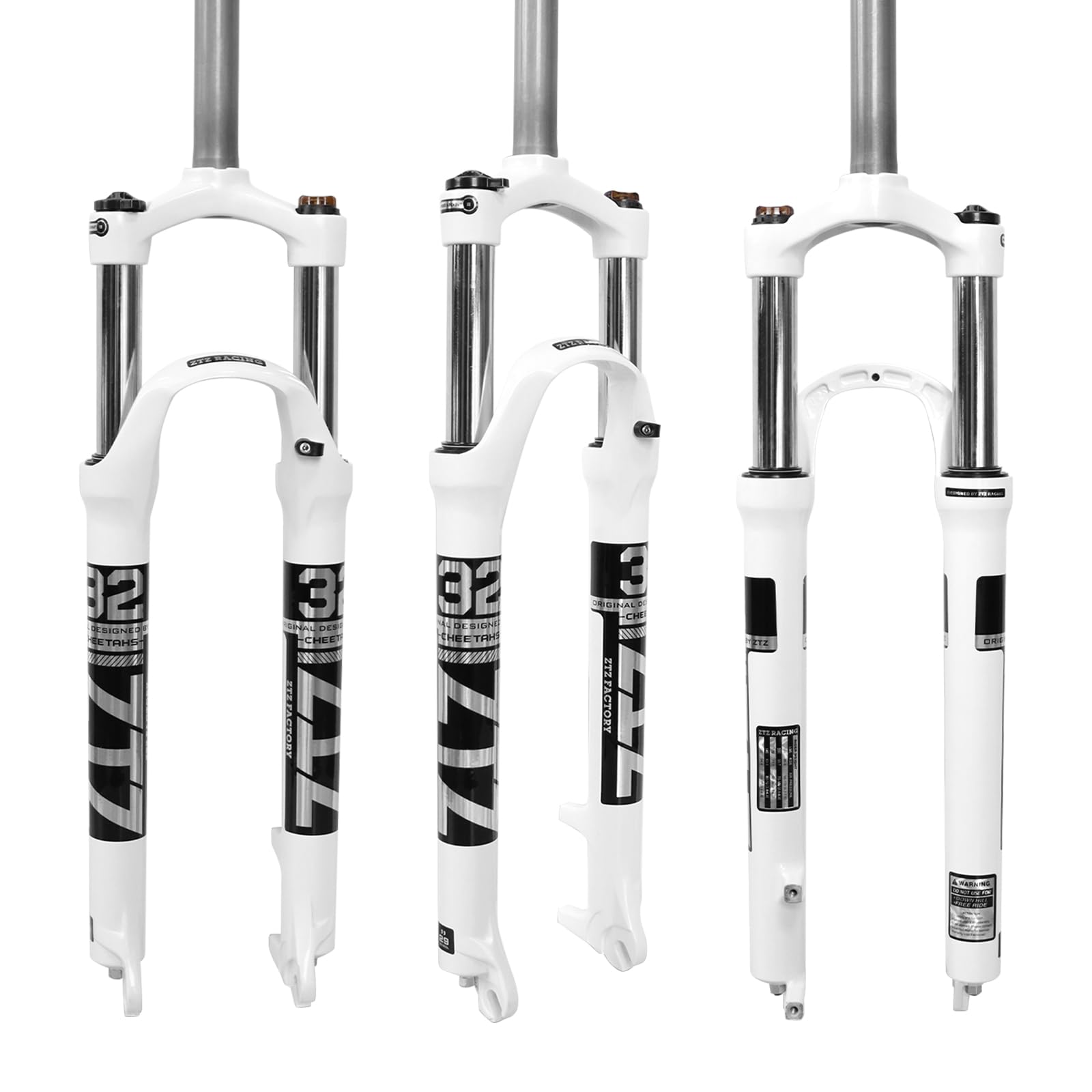Horquilla de Suspensión ZTZ MTB (26" / 27.5" / 29") – Recorrido 100mm con Bloqueo (Edición Blanco Premium)