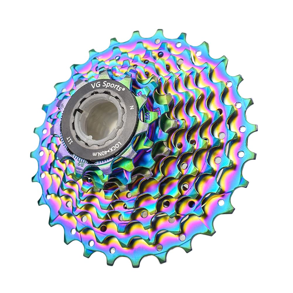 Cassette VG Sports 10 Velocidades – Acabado Tornasol (Oil Slick) Premium